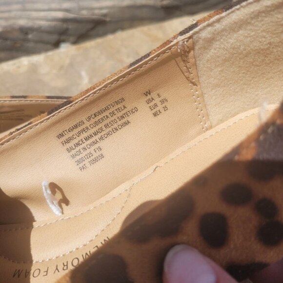 Womens Size 8W Leopard Print Faux Suede Memory Foam Slip-On Loafers - Picture 5 of 5